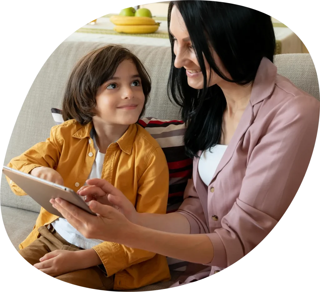 mother-son-looking-tablet